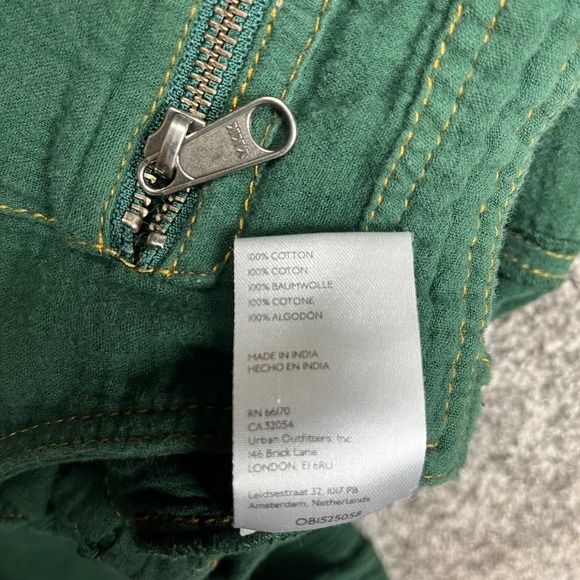 Urban Outfitters Jumpsuit Womens XS Green Gauze Wide Leg Overalls relaxed Boho - Picture 9 of 10